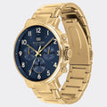 Tommy Hilfiger Daniel Blue Dial Gold Steel Strap Watch for Men - 1710384