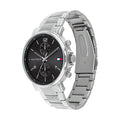 Tommy Hilfiger Daniel Black Dial Silver Steel Strap Watch for Men - 1710413