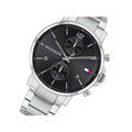 Tommy Hilfiger Daniel Black Dial Silver Steel Strap Watch for Men - 1710413