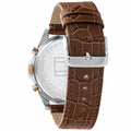 Tommy Hilfiger Baker Chronograph White Dial Brown Leather Strap Watch For Men - 1710450