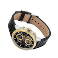 Tommy Hilfiger Henry Chronograph Black Dial Black Leather Strap Watch For Men - 1710474