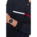 Tommy Hilfiger Luca Chronograph Quartz Grey Dial Red Silicone Strap Watch For Men - 1710490