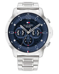 Tommy Hilfiger Luca Chronograph Quartz Blue Dial Silver Steel Strap Watch For Men - 1710492