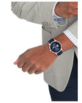 Tommy Hilfiger Weston Chronograph Quartz Blue Dial Blue Leather Strap Watch For Men - 1710503