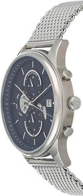 Tommy Hilfiger Weston Chronograph Blue Dial Silver Mesh Bracelet Watch For Men - 1710504