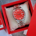 Citizen x Pantone Automatic Blazing Red Dial Silver Steel Strap Watch For Men - NJ0158-89W