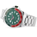 Gucci Dive Quartz Green Dial Silver Steel Strap Watch For Men - YA136222