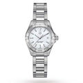 Tag Heuer Aquaracer Quartz Mother of Pearl White Dial Silver Steel Strap Watch for Women - WBD1411.BA0741