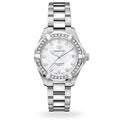 Tag Heuer Aquaracer Diamonds Mother of Pearl White Dial Silver Steel Strap Watch for Women - WBD1415.BA0741