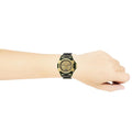 Versace Icon Active Chronograph Gold Dial Black Silicone Strap Watch For Men - VEZ700321