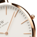 Daniel Wellington Classic York White Dial Brown Leather Strap Watch For Women - DW00100038