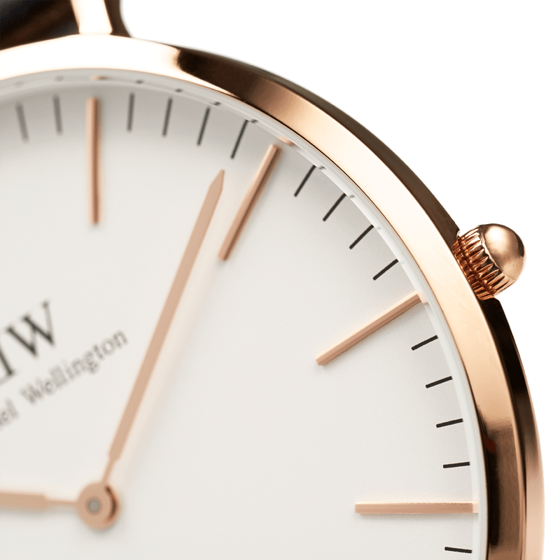 Daniel Wellington Classic York White Dial Brown Leather Strap Watch For Women - DW00100038