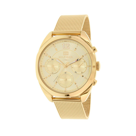 Tommy Hilfiger Mia Gold Dial Gold Mesh Bracelet Watch for Women - 1781488