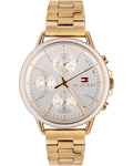 Tommy Hilfiger Carly White Dial Gold Stainless Steel Strap Watch for Women - 1781786