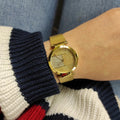 Tommy Hilfiger Lynn Quartz Gold Dial Gold Mesh Bracelet Watch For Women - 1781867