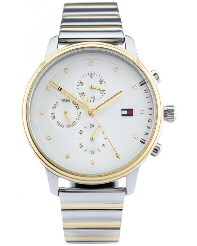 Tommy Hilfiger Blake Silver Dial Two Tone Steel Strap Watch for Women - 1781908