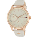 Tommy Hilfiger Brooke Quartz White Dial Cream Leather Strap Watch for Women  - 1782022