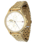 Tommy Hilfiger Whitney Chronograph Quartz Mother of Pearl White Dial Gold Steel Strap Watch For Women - 1782121