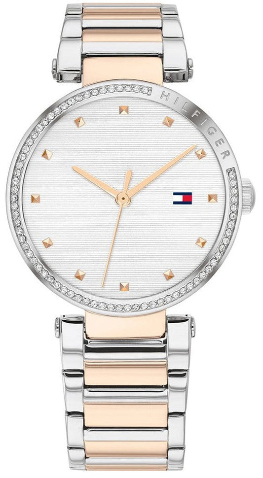 Tommy Hilfiger Lynn Quartz White Dial Two Tone Steel Strap Watch For Women - 1782236