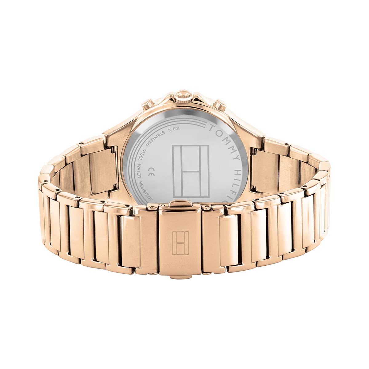 Tommy Hilfiger Eve Chronograph Quartz Grey Dial Rose Gold Steel Strap Watch For Women - 1782277