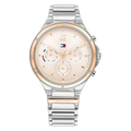 Tommy Hilfiger Eve Chronograph Quartz Pink Dial Silver Steel Strap Watch For Women - 1782279