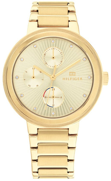 Tommy Hilfiger Joy Analog Gold Dial Gold Steel Strap Watch For Women - 1782536