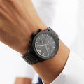 Emporio Armani Mario Chronograph Black Dial Black Steel Strap Watch For Men - AR11242