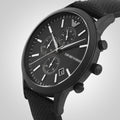 Emporio Armani Renato Chronograph Black Dial Black Nylon Strap Watch For Men - AR11457