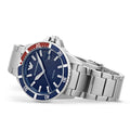 Emporio Armani Diver Quartz Blue Dial Silver Steel Strap Watch For Men - AR11339