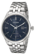 Citizen Eco Drive Blue Dial Silver Steel Strap Watch For Men - BM7250-56L