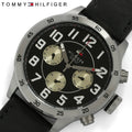 Tommy Hilfiger Sport Chronograph Black Dial Black Leather Strap Watch for Men - 1791050