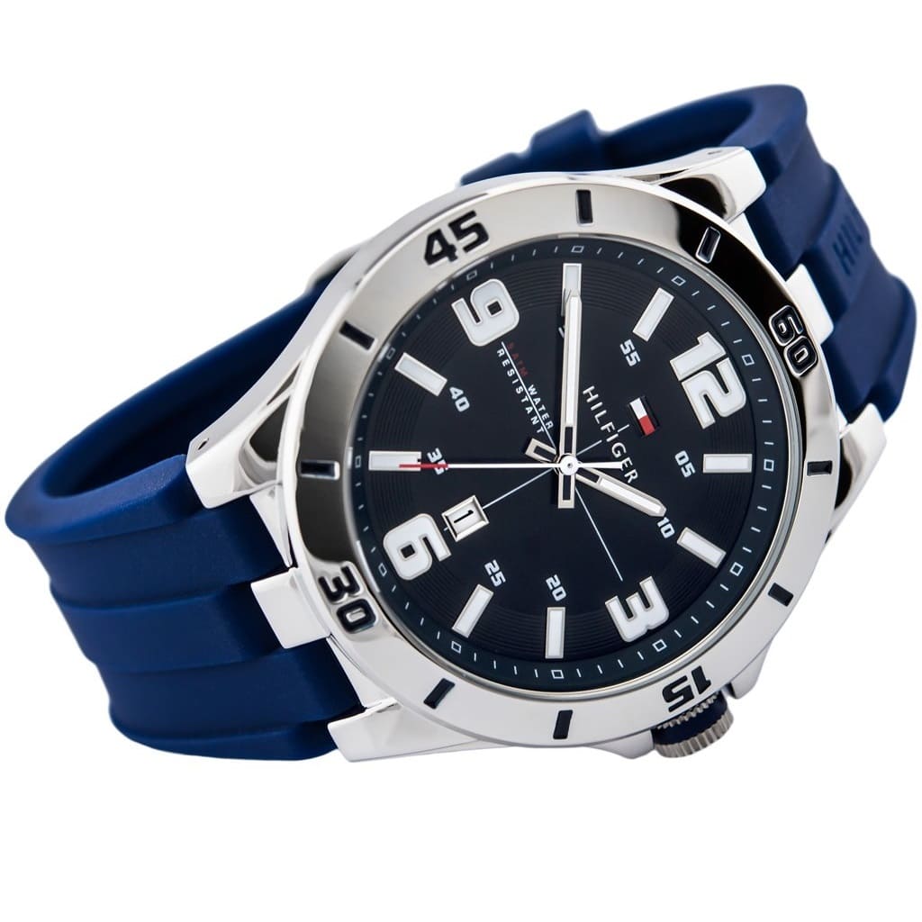 Tommy Hilfiger Drew Black Dial Black Rubber Strap Watch for Men - 1791062