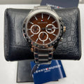 Tommy Hilfiger Hudson Chronograph Quartz Brown Dial Silver Steel Strap Watch For Men - 1791229