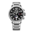 Tommy Hilfiger Jake Chronograph Black Dial Silver Steel Strap Watch for Men - 1791234