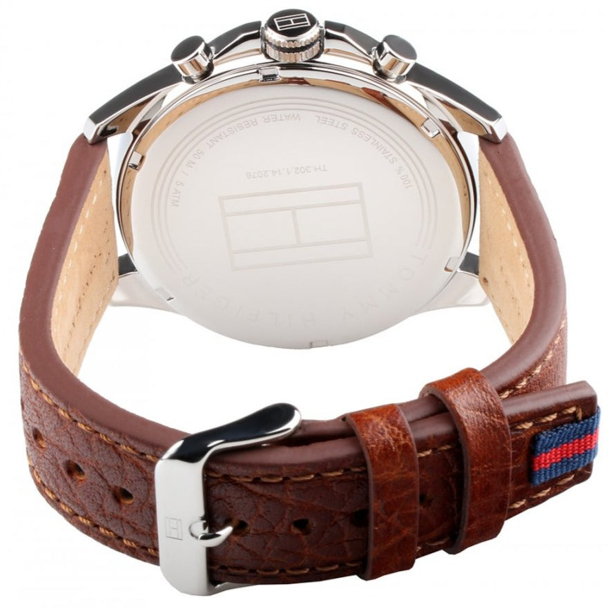 Tommy Hilfiger Dean Quartz Multifunction White Dial Brown Leather Strap Watch for Men - 1791274