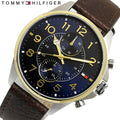 Tommy Hilfiger Dean Multifunctional Blue Dial Brown Leather Strap Watch for Men - 1791275