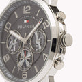 Tommy Hilfiger Keagan Quartz Grey Dial Black Leather Strap Watch for Men - 1791289