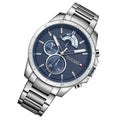 Tommy Hilfiger Decker Quartz Blue Dial Silver Steel Strap Watch for Men - 1791348