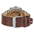 Tommy Hilfiger Chase Chronograph Grey Dial Brown Leather Strap Watch For Men - 1791487