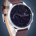 Tommy Hilfiger Chase Chronograph Grey Dial Brown Leather Strap Watch For Men - 1791487