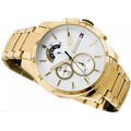 Tommy Hilfiger Iconic Quartz White Dial Gold Steel Strap Watch for Men - 1791538