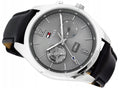 Tommy Hilfiger Deacan Grey Dial Black Leather Strap Watch for Men - 1791548