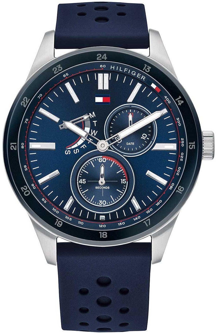 Tommy Hilfiger Austin Quartz Blue Dial Blue Rubber Strap Watch for Men - 1791635