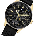 Tommy Hilfiger Austin Black Dial Black Rubber Strap Watch for Men - 1791636