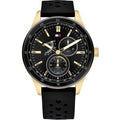 Tommy Hilfiger Austin Black Dial Black Rubber Strap Watch for Men - 1791636