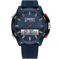 Tommy Hilfiger Digital Blue Dial Blue Rubber Strap Watch For Men - 1791761