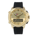 Tommy Hilfiger Jeans Digital Analog Gold Dial Black Rubber Strap Watch For Women  - 1791762