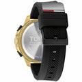 Tommy Hilfiger Jeans Digital Analog Gold Dial Black Rubber Strap Watch For Women  - 1791762