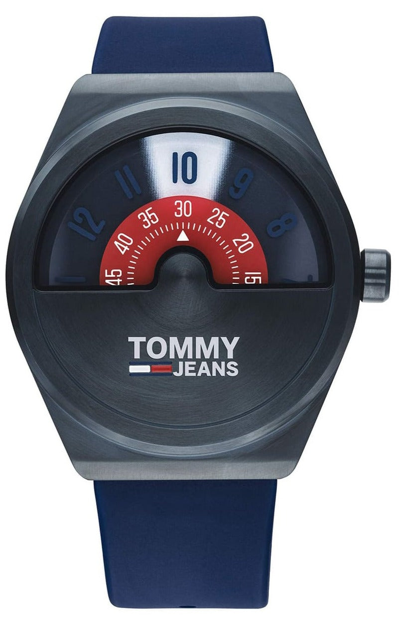 Tommy Hilfiger Monogram Pop Quartz Blue Dial Blue Silicone Strap Watch For Men - 1791775