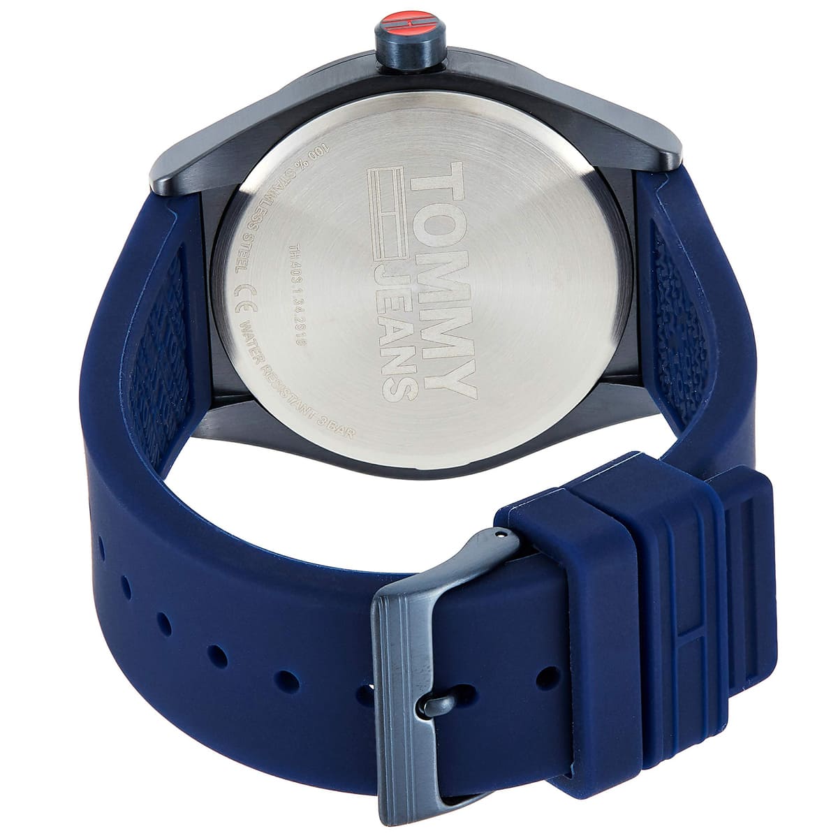 Tommy Hilfiger Monogram Pop Quartz Blue Dial Blue Silicone Strap Watch For Men - 1791775